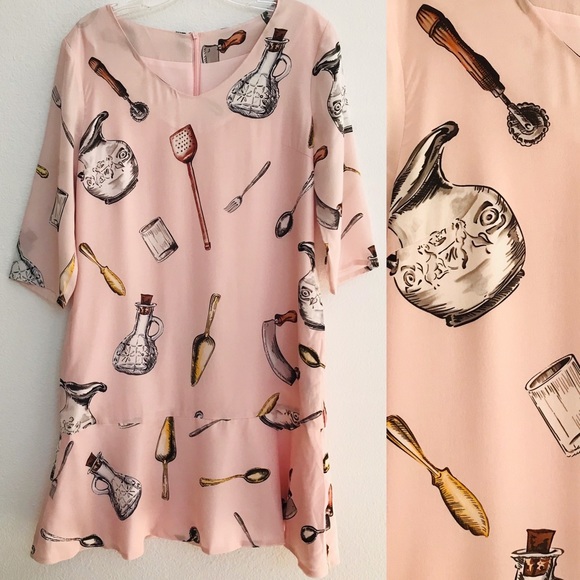 DAILY DEAL! Fabulous ITALIAN Designer STYLE Novelty Sicilian Kitchen Print DRESS - Picture 4 of 16